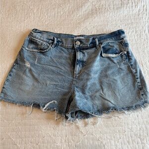 LOFT‎ Blue Jean Shorts with Frayed Hem